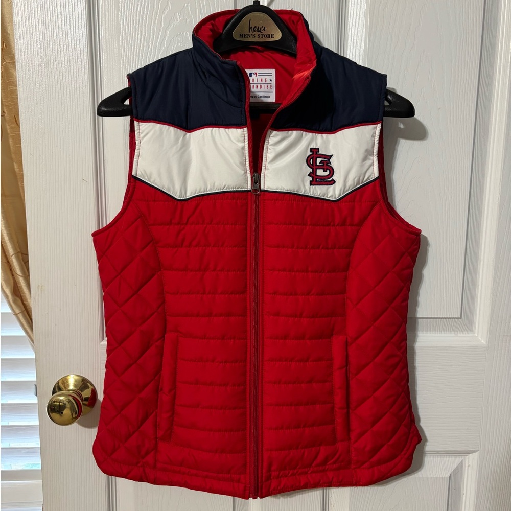 MLB Ladies St. Louis Cardinals Puffer Vest size medium Authentic and Like New